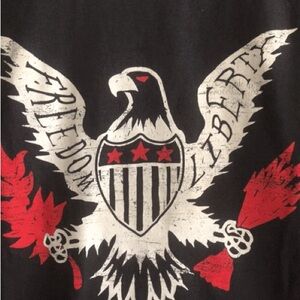 MELMARC Mens Black T-Shirt Size Large Graphics FREEDOM LIBERTY Cotton New
